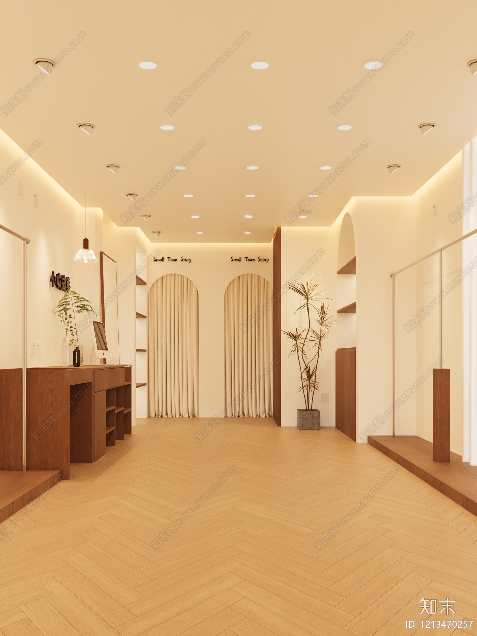 奶油风服装店3D模型下载【ID:1213470257】