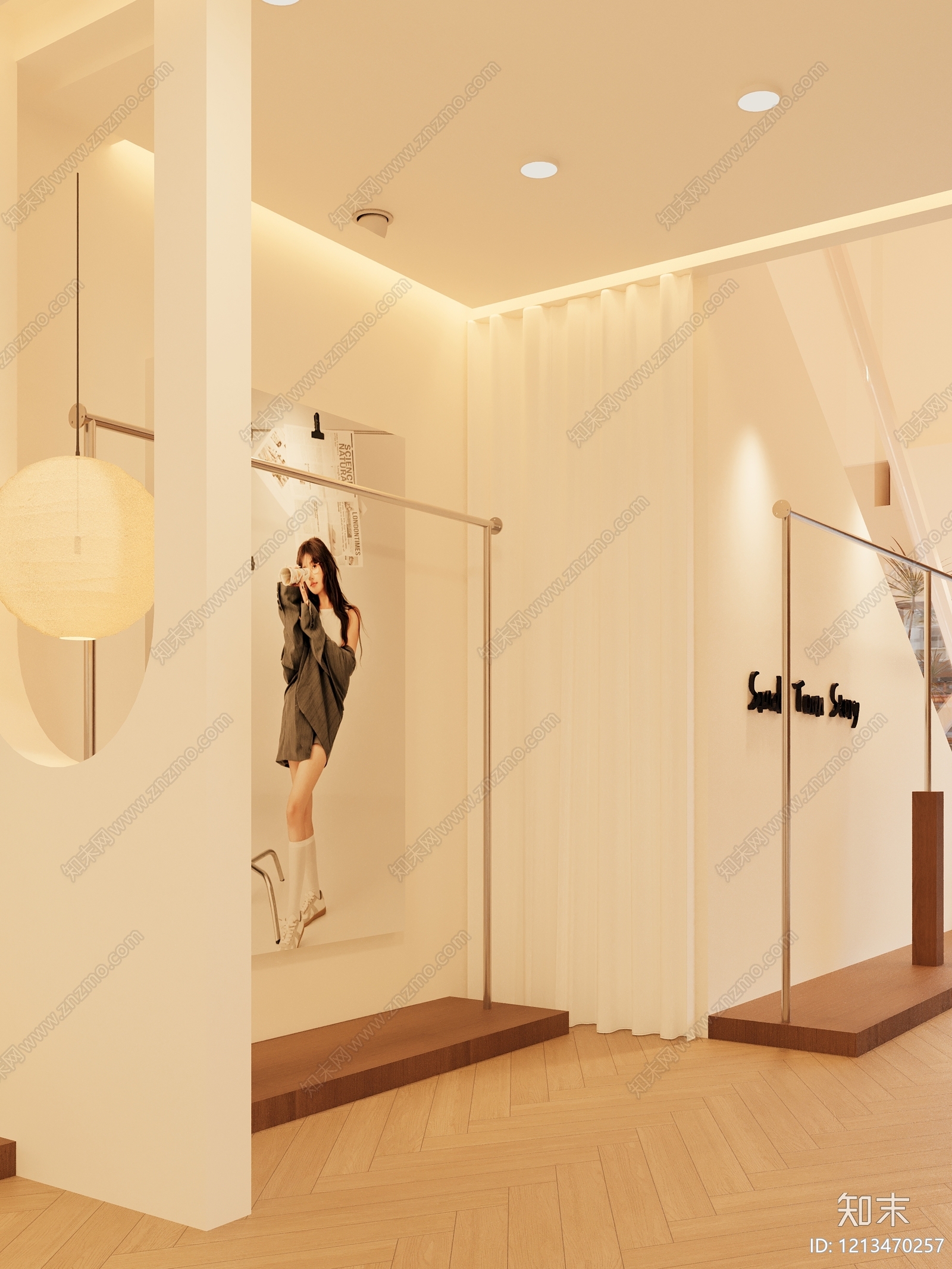 奶油风服装店3D模型下载【ID:1213470257】