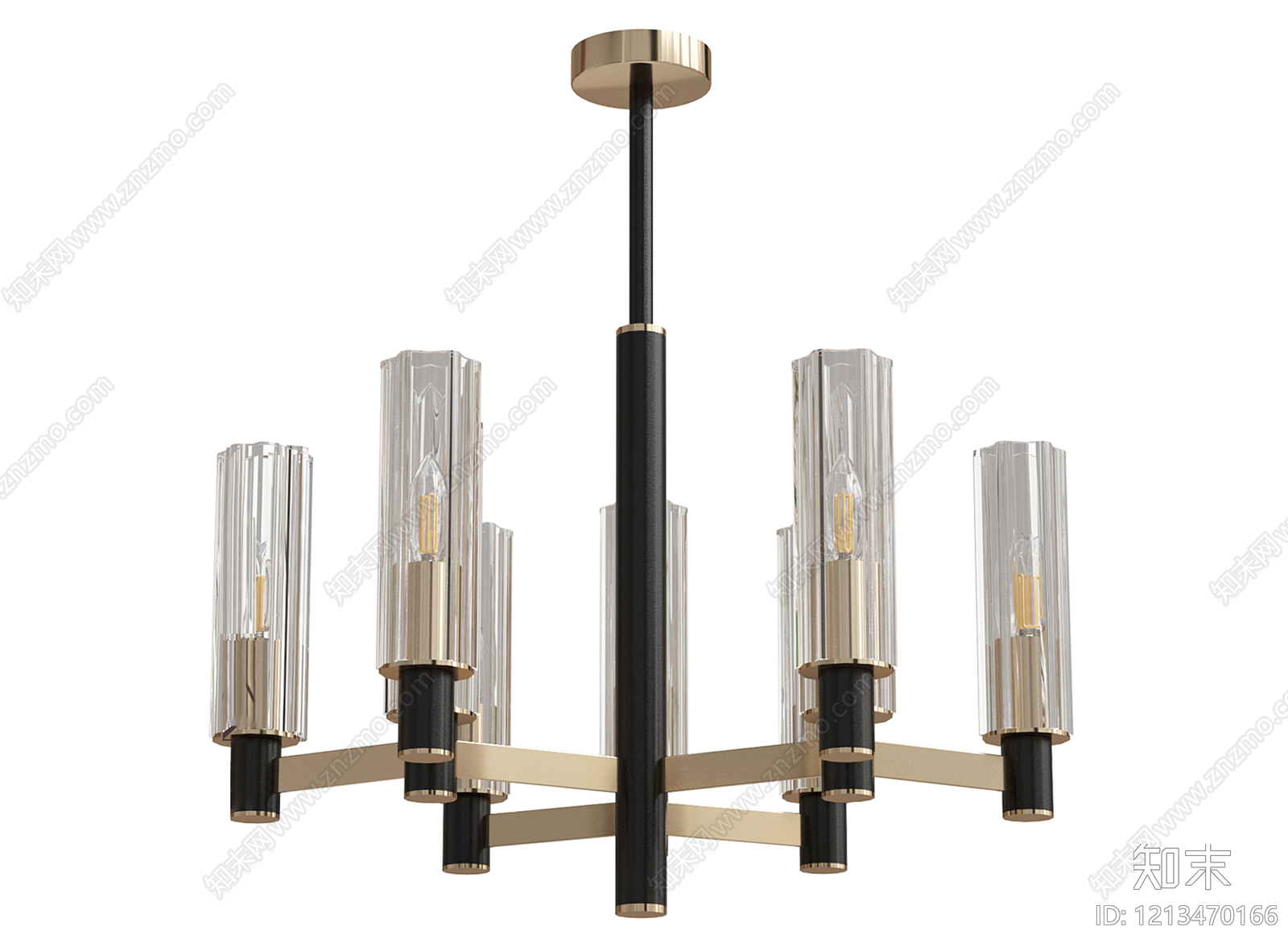 现代简约水晶吊灯3D模型下载【ID:1213470166】