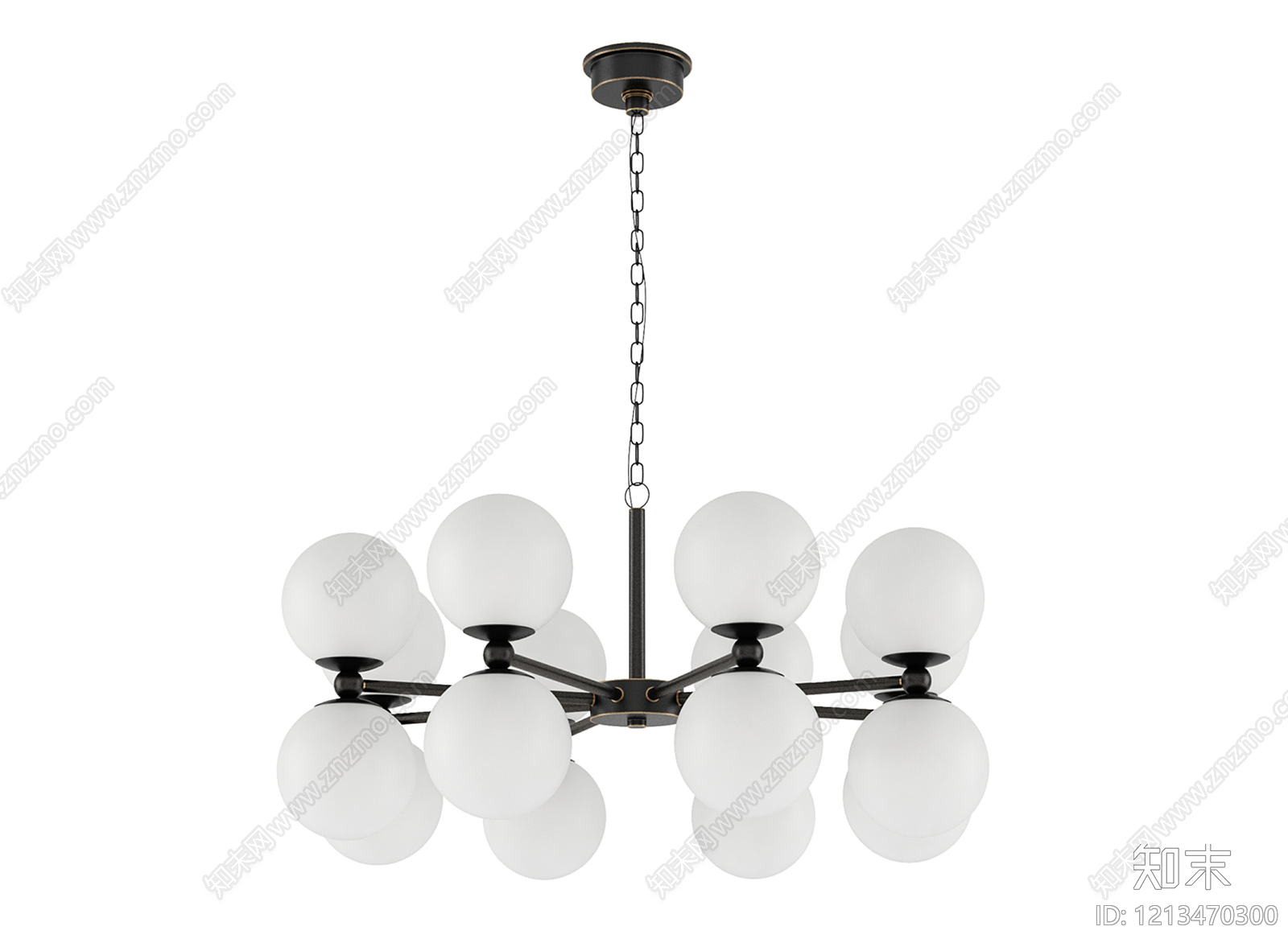 现代简约水晶吊灯3D模型下载【ID:1213470300】