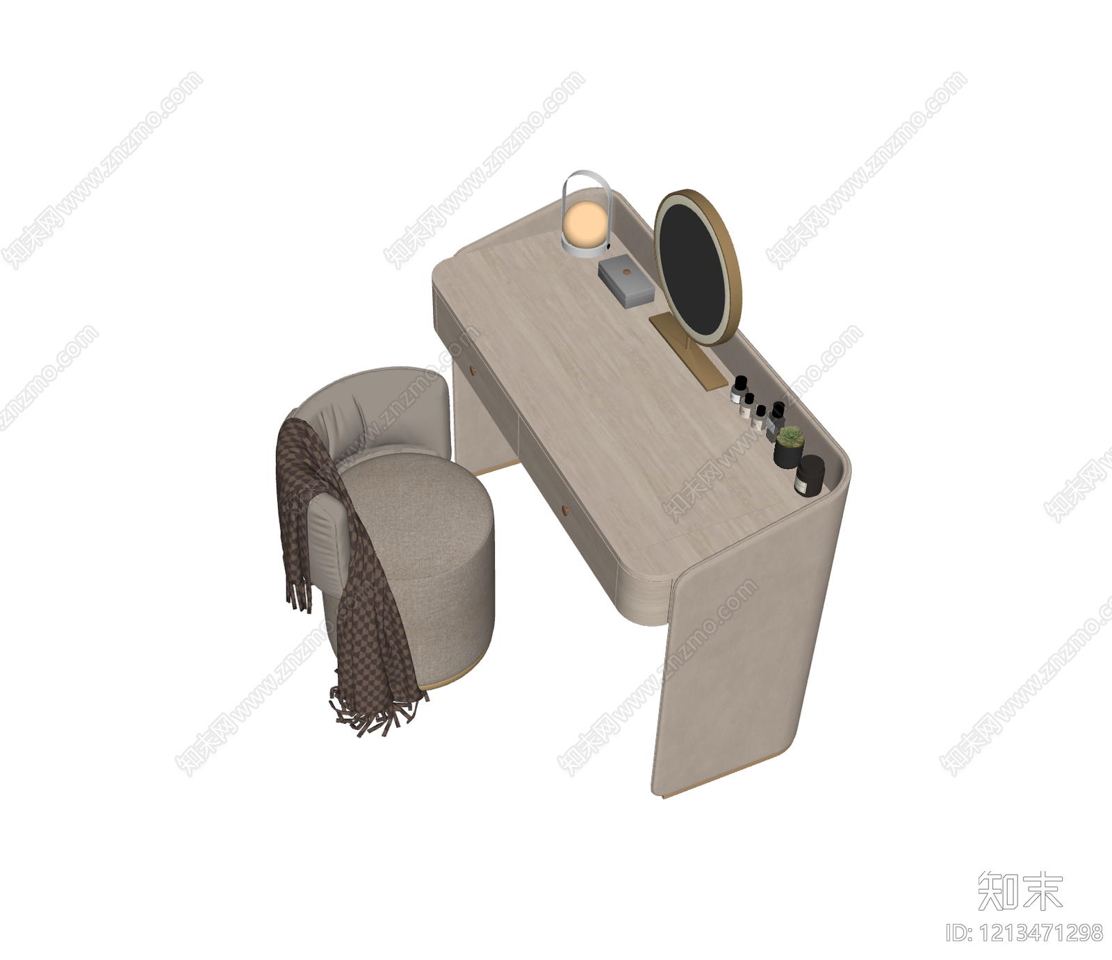 现代梳妆台SU模型下载【ID:1213471298】