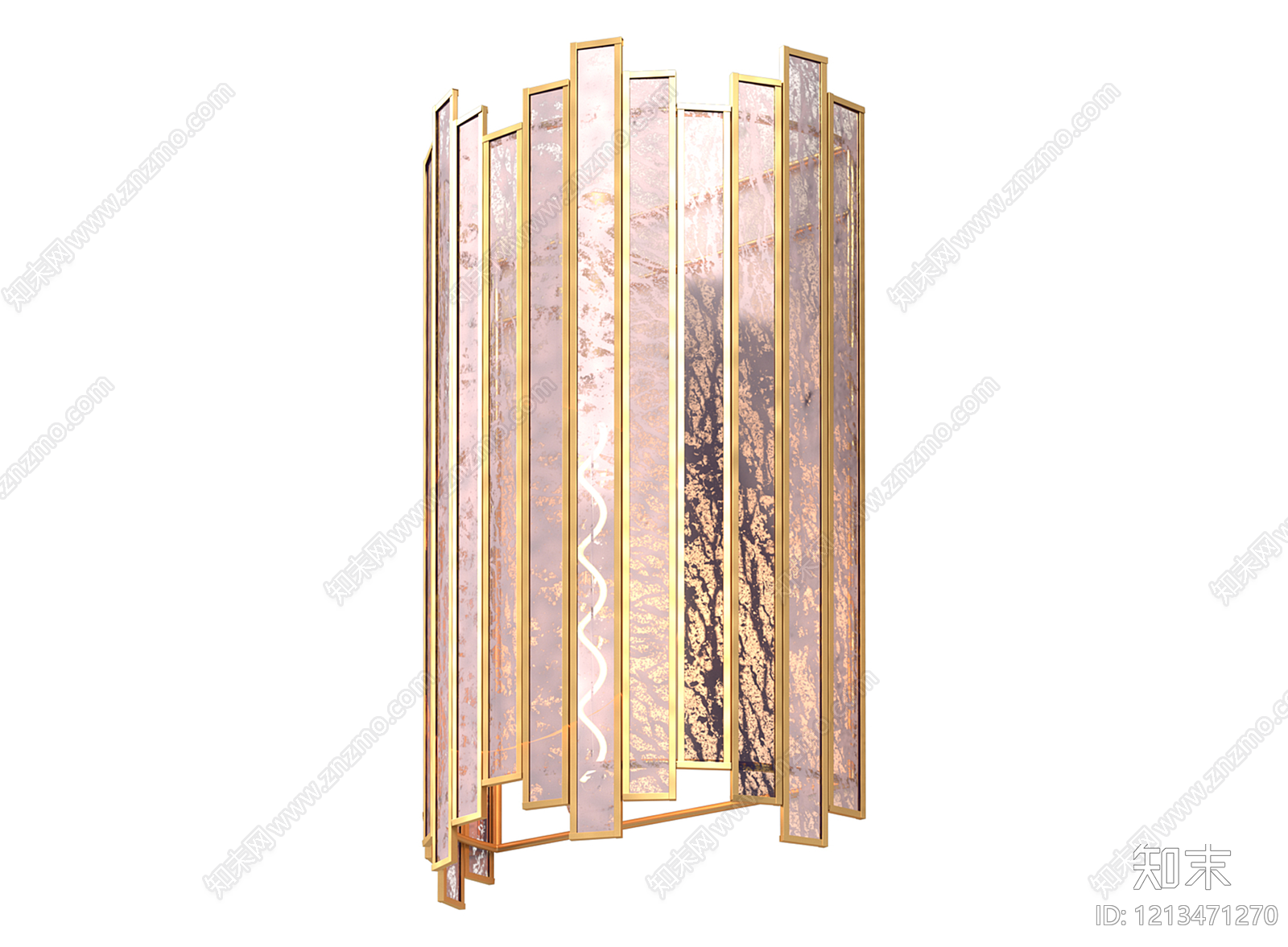 新中式水晶壁灯3D模型下载【ID:1213471270】