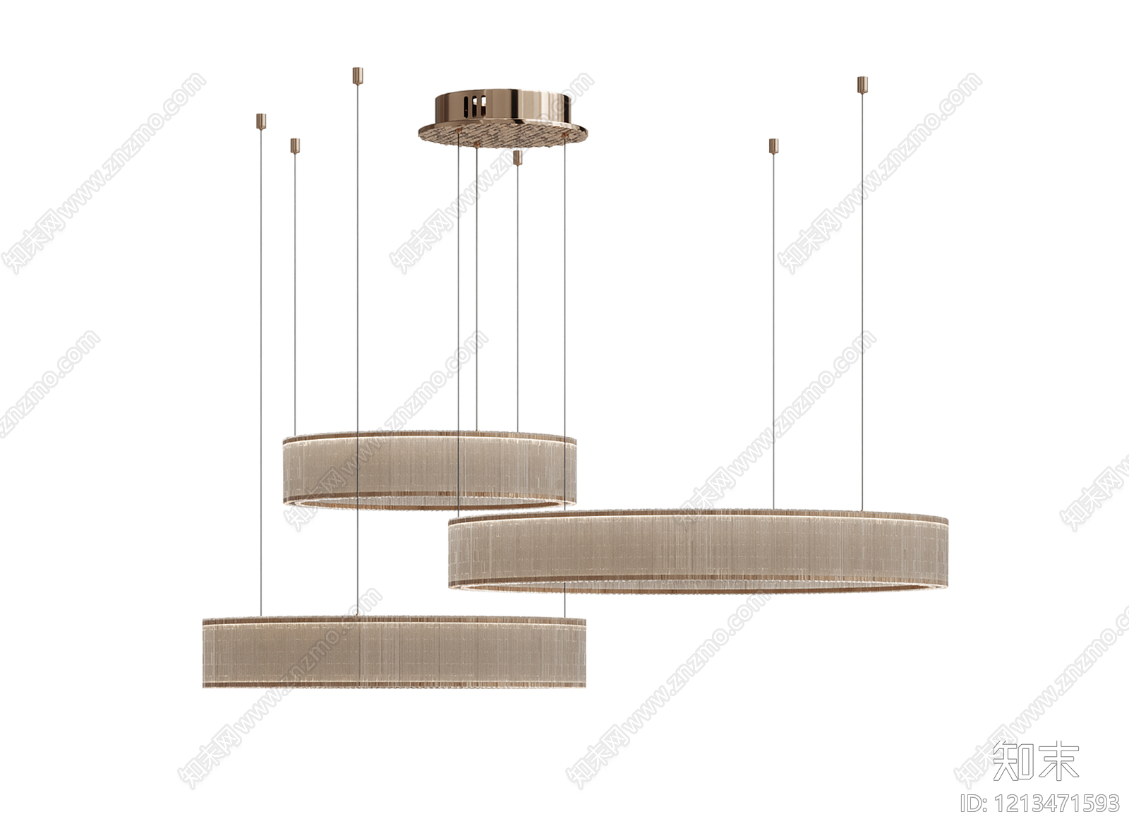 现代轻奢水晶吊灯3D模型下载【ID:1213471593】