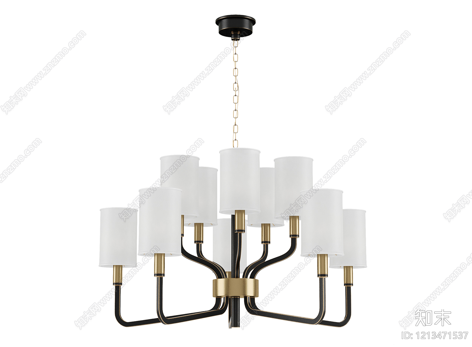 现代轻奢水晶吊灯3D模型下载【ID:1213471537】