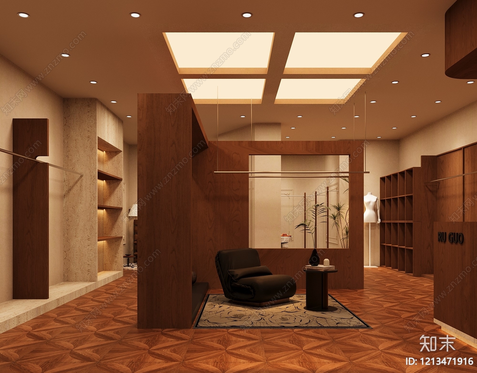 中古风服装店3D模型下载【ID:1213471916】