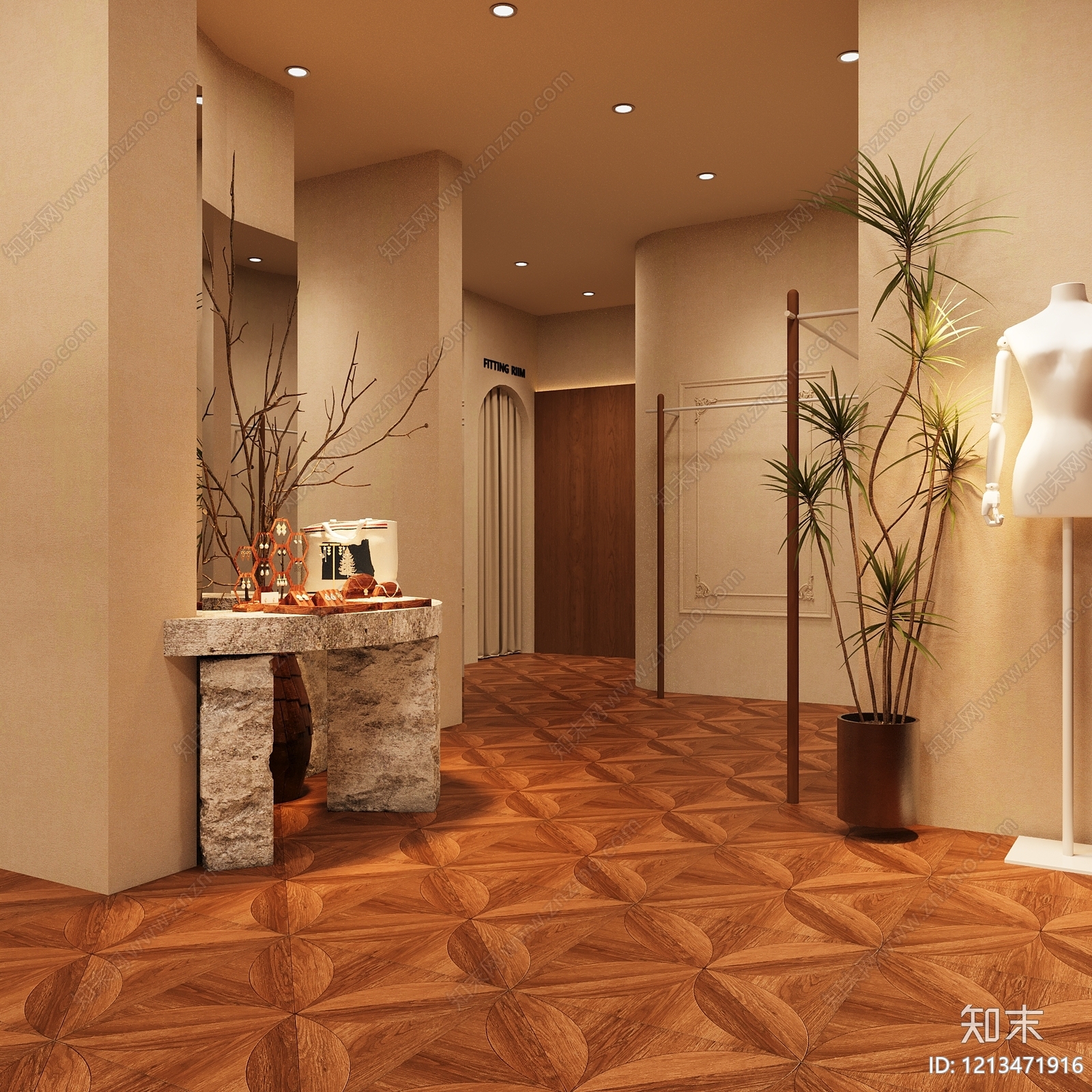 中古风服装店3D模型下载【ID:1213471916】