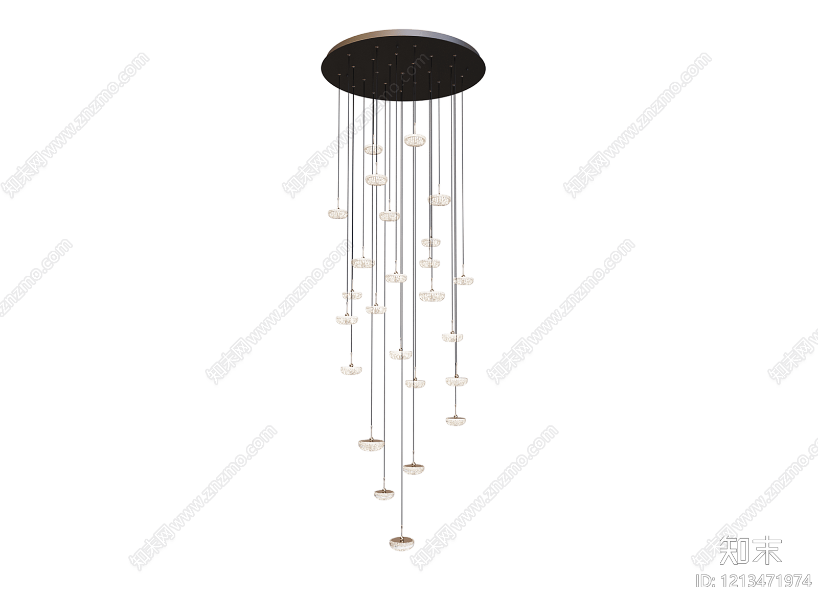 现代简约楼梯吊灯3D模型下载【ID:1213471974】