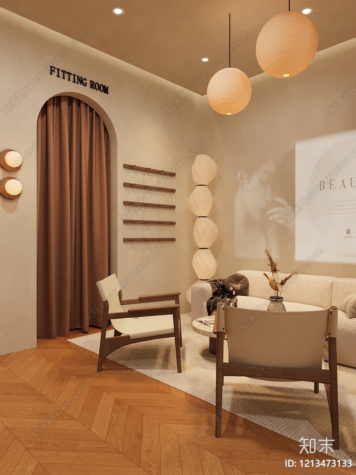 奶油风服装店3D模型下载【ID:1213473133】
