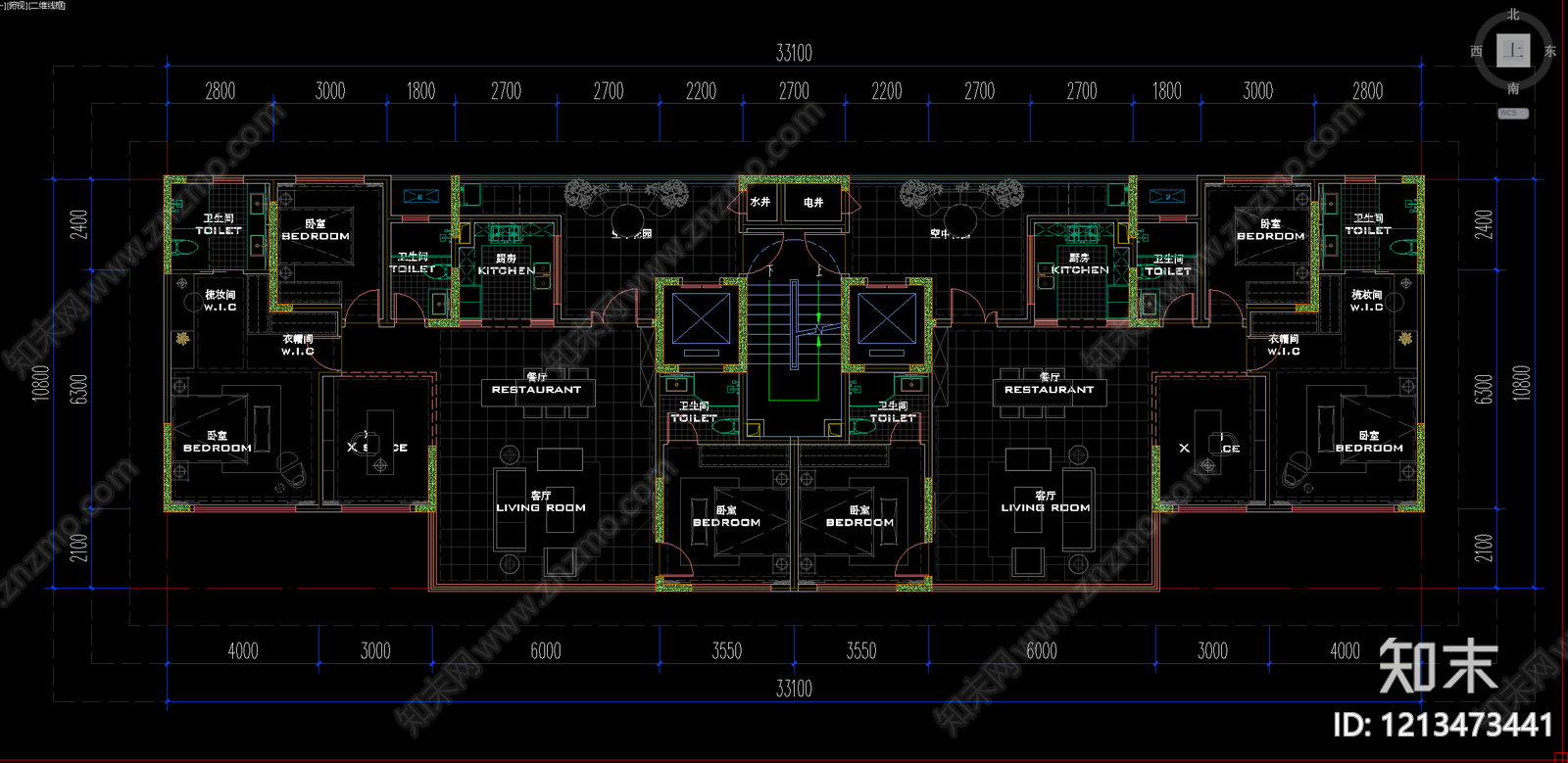现代住宅楼建筑cad施工图下载【ID:1213473441】