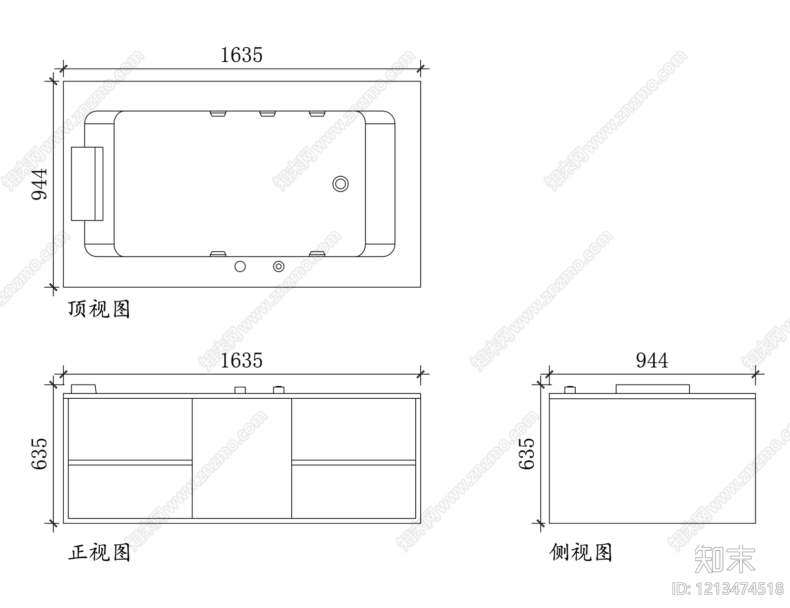 现代卫浴设施cad施工图下载【ID:1213474518】