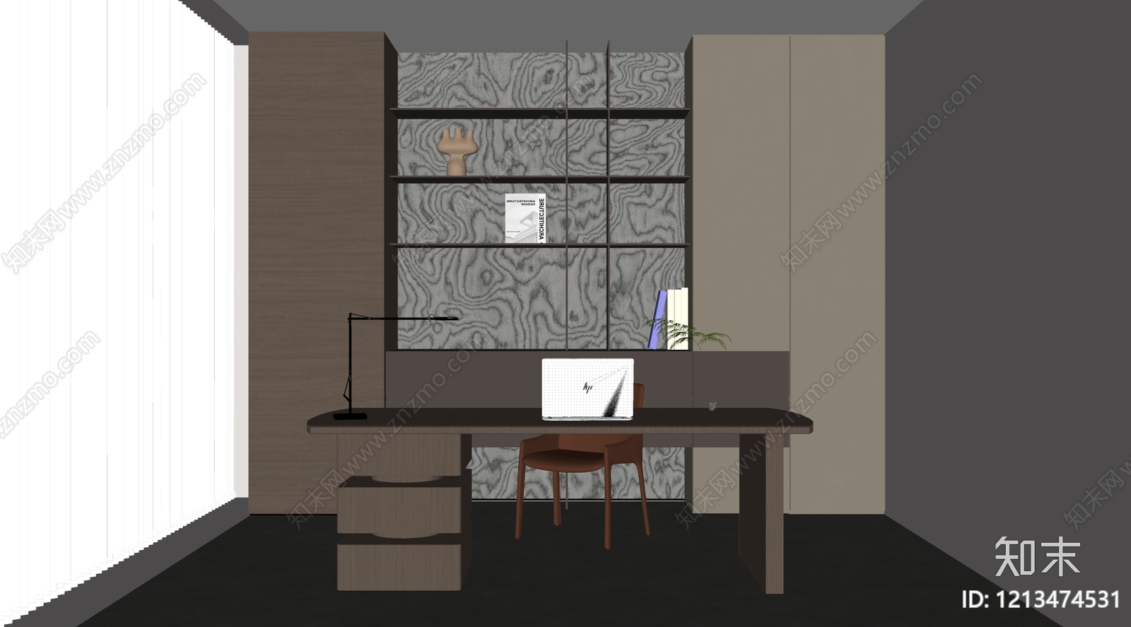 极简书房SU模型下载【ID:1213474531】