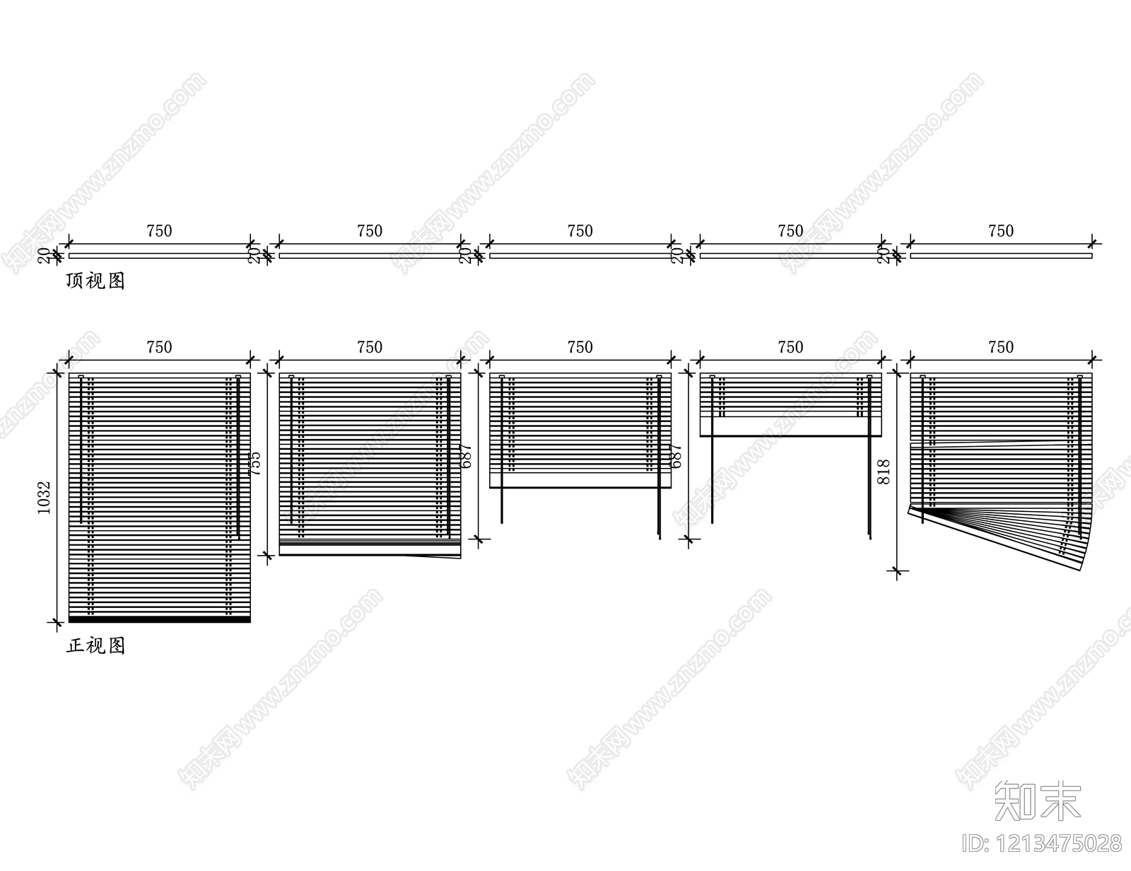 现代窗帘施工图下载【ID:1213475028】