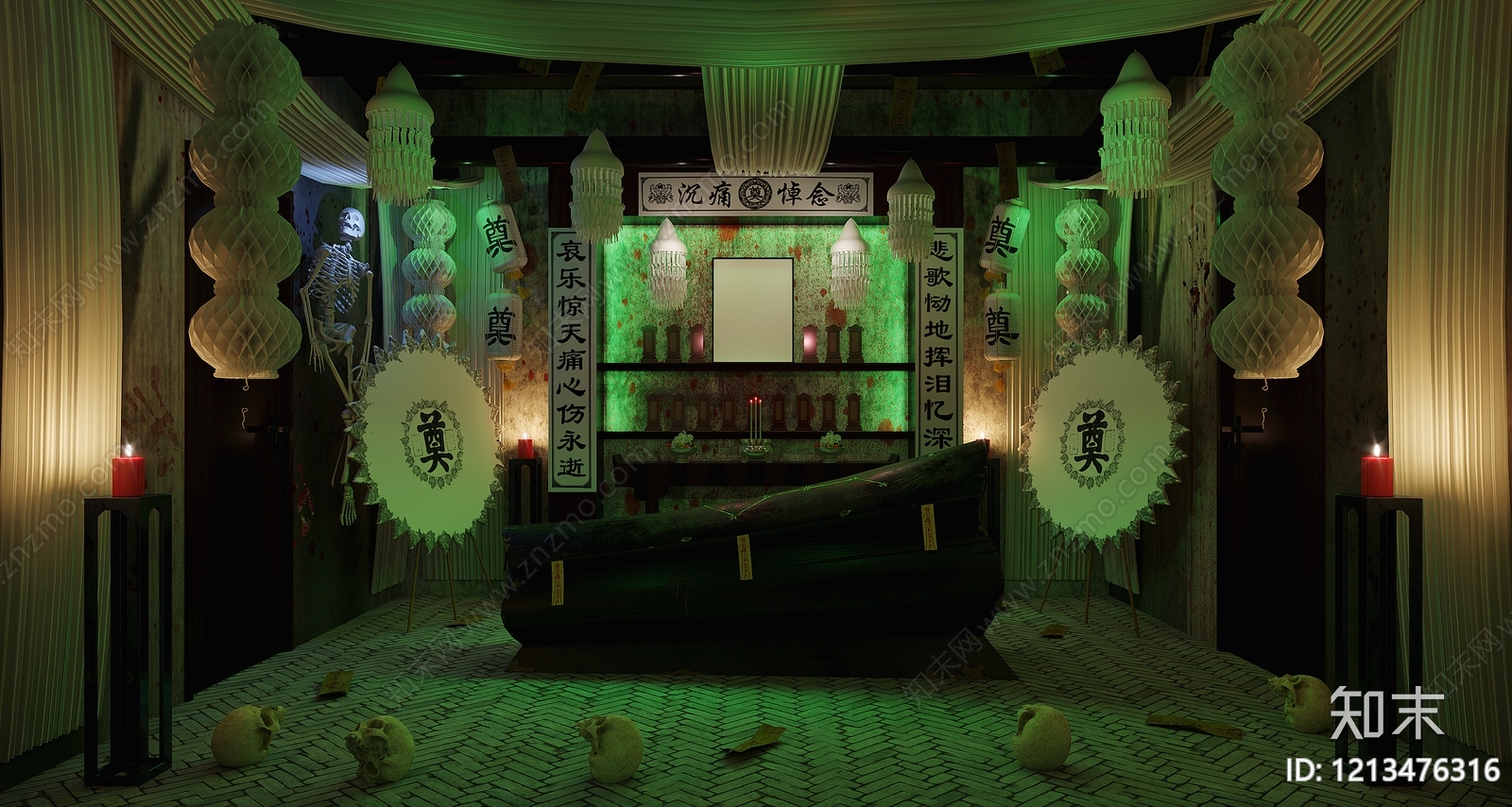 中式恐怖风其他舞台场景3D模型下载【ID:1213476316】