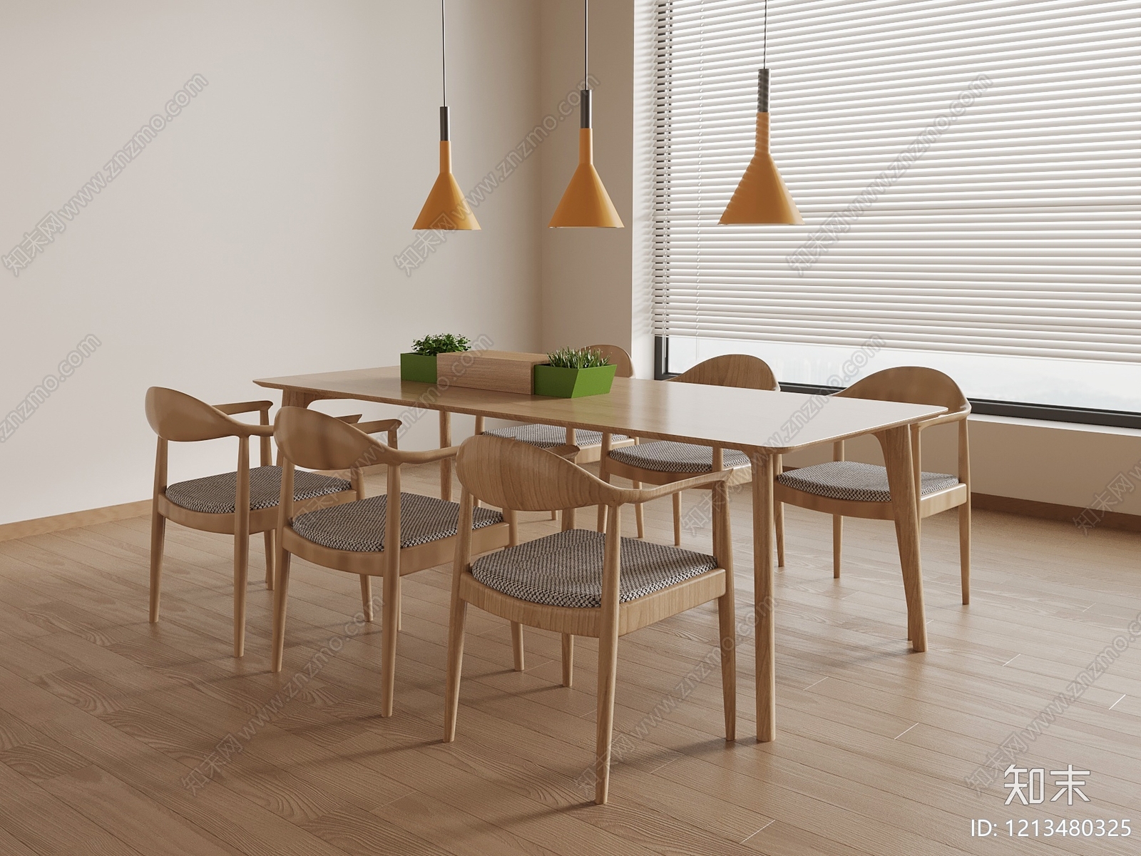 原木风餐桌椅SU模型下载【ID:1213480325】
