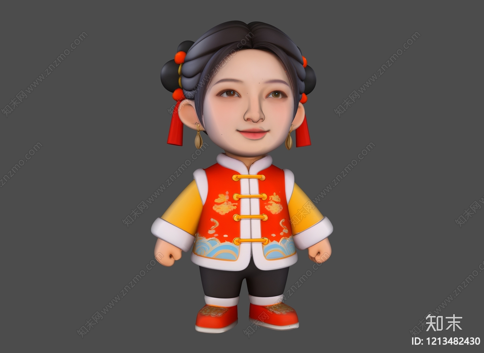 新中式虚拟人物SU模型下载【ID:1213482430】