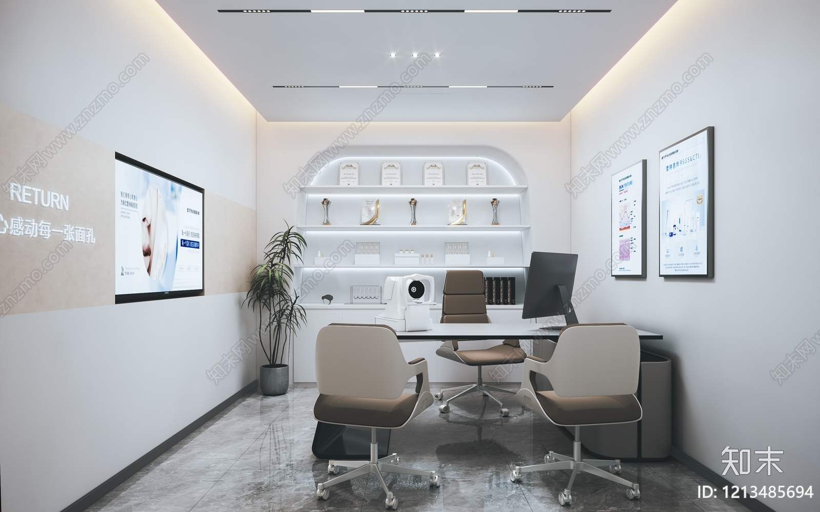 现代简约美容院3D模型下载【ID:1213485694】