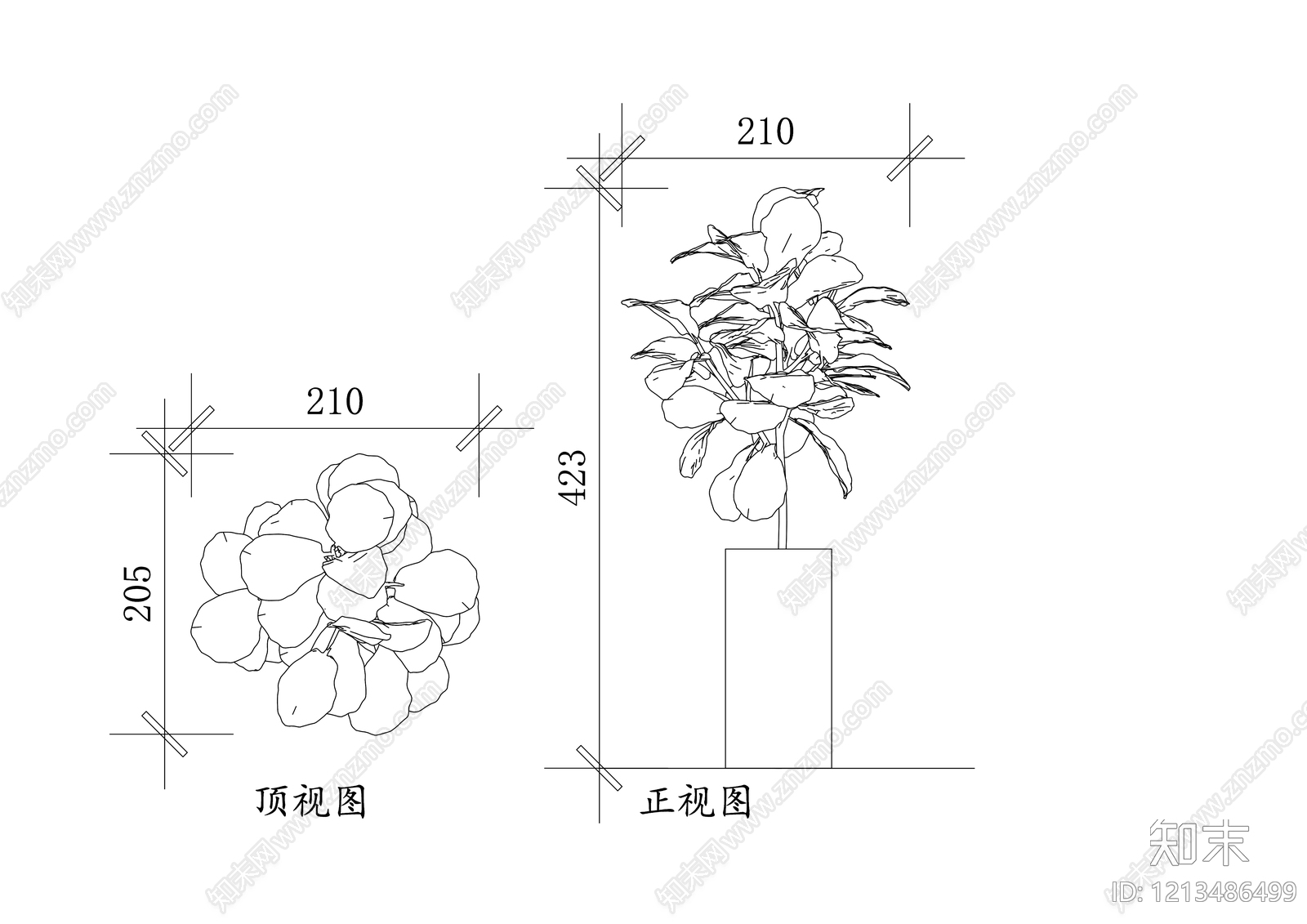 现代绿植cad施工图下载【ID:1213486499】