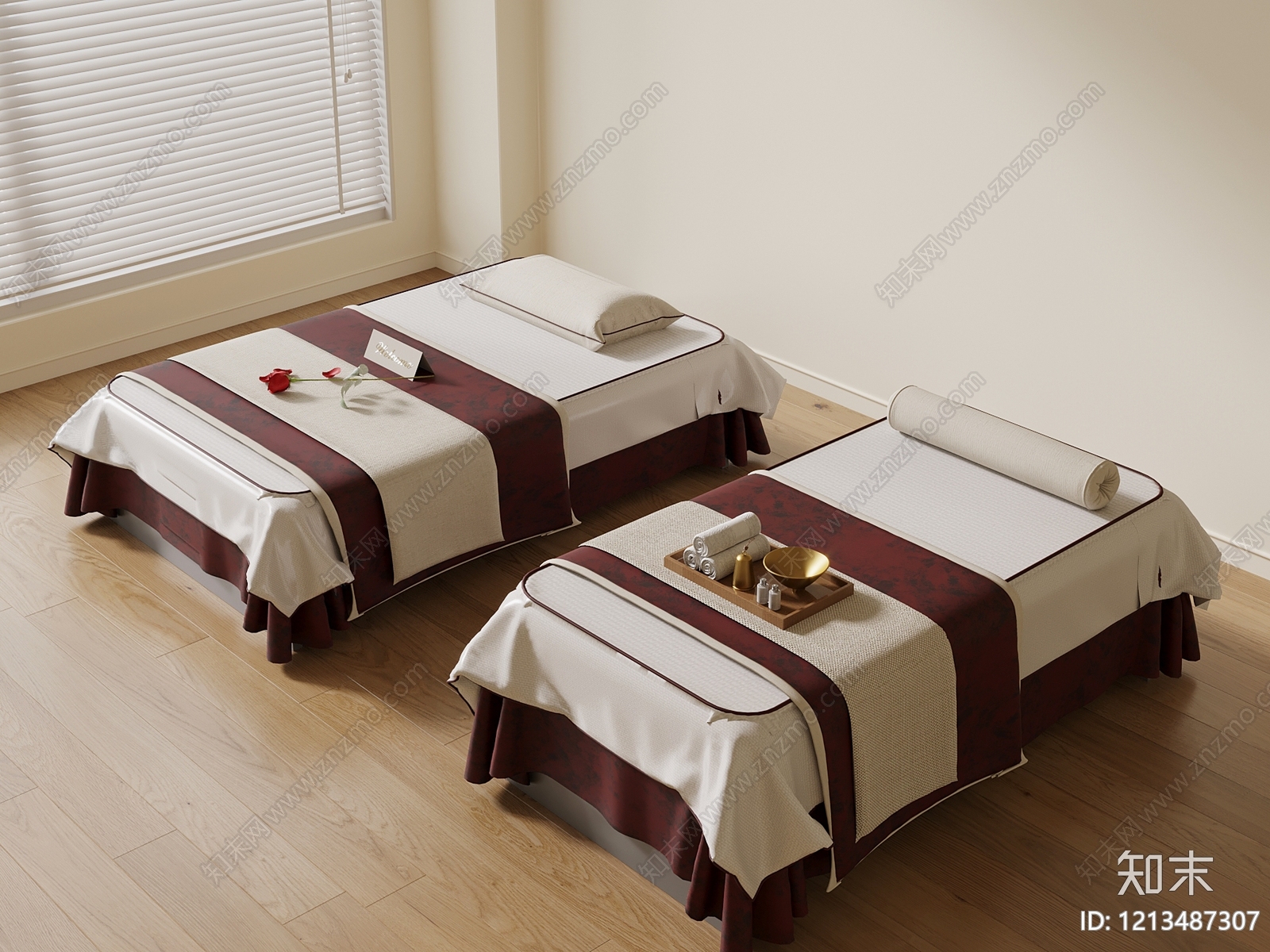 新中式按摩床3D模型下载【ID:1213487307】