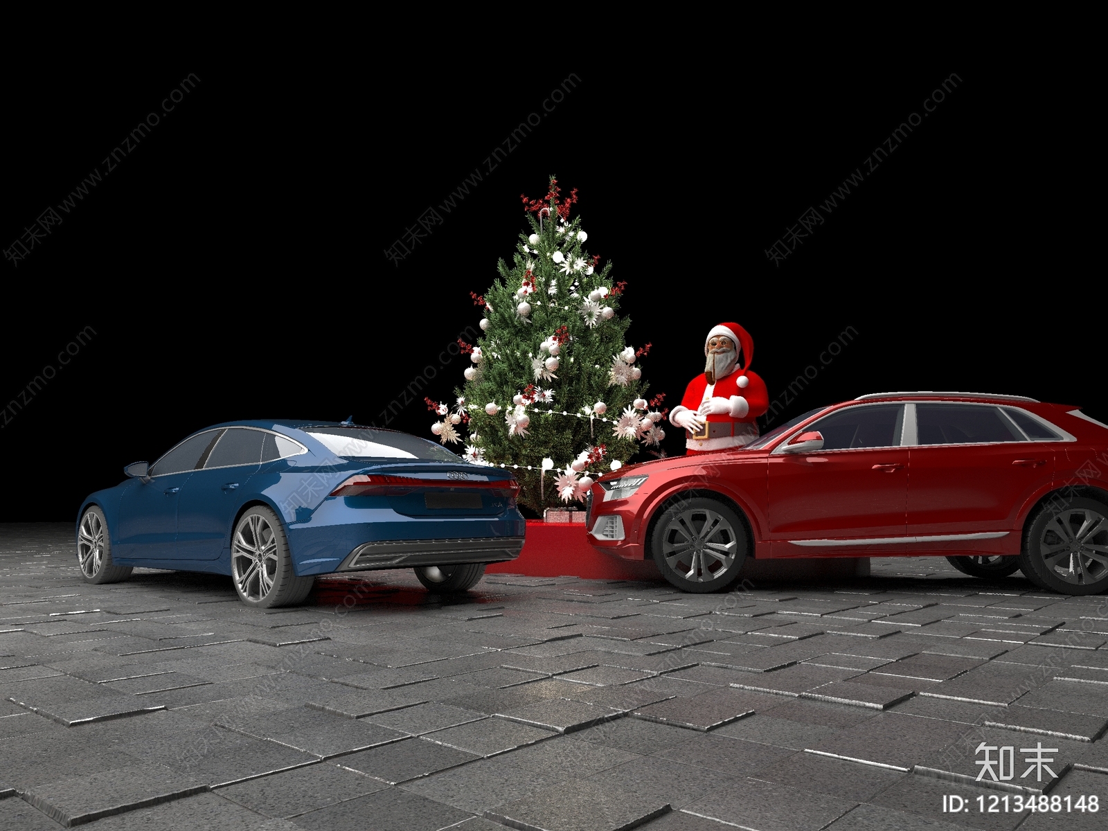 现代简约圣诞美陈3D模型下载【ID:1213488148】