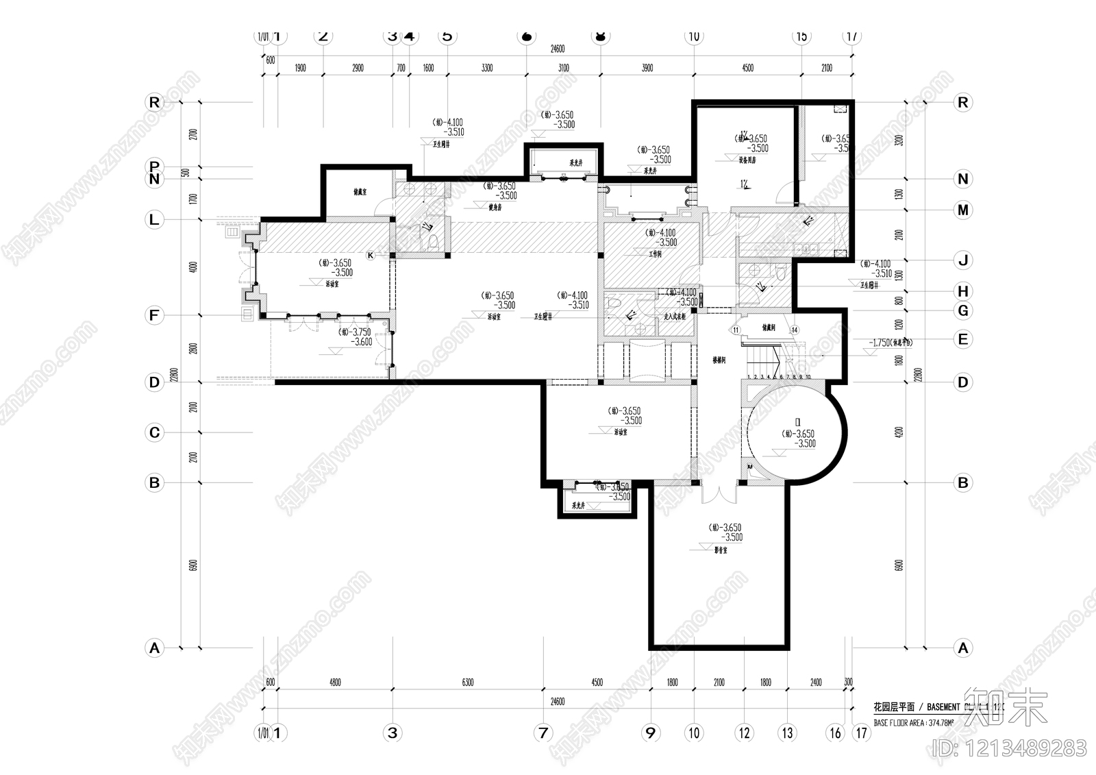 欧式别墅建筑cad施工图下载【ID:1213489283】