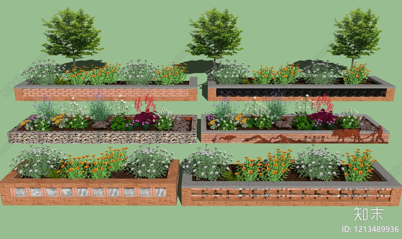 乡村景观风花钵花器SU模型下载【ID:1213489936】