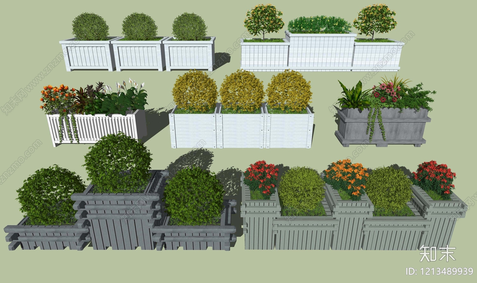 现代简约花钵花器SU模型下载【ID:1213489939】