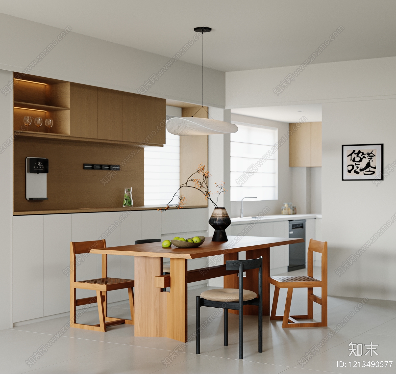 日式家居餐厅SU模型下载【ID:1213490577】