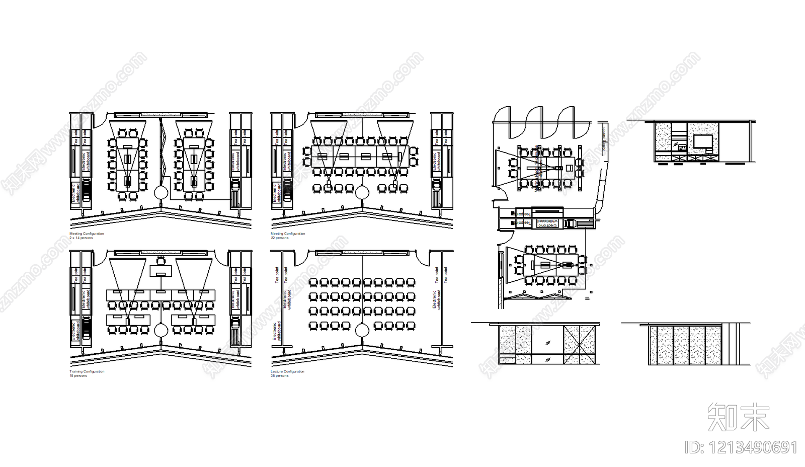 现代简约桌子施工图下载【ID:1213490691】