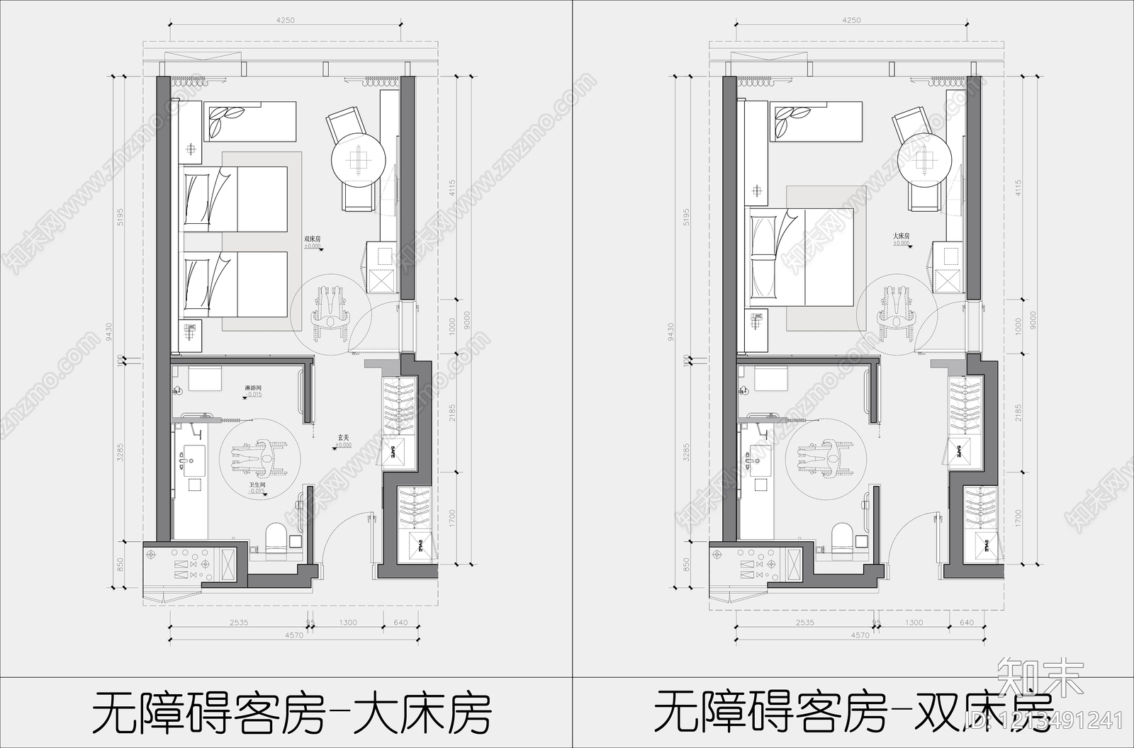 酒店客房施工图下载【ID:1213491241】
