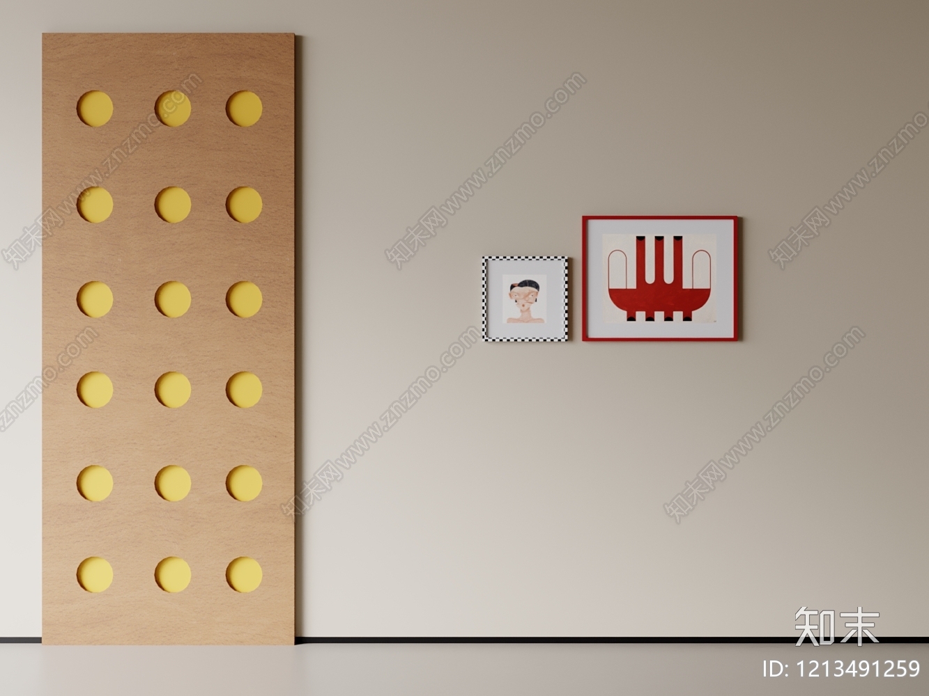 现代简约背景墙SU模型草图