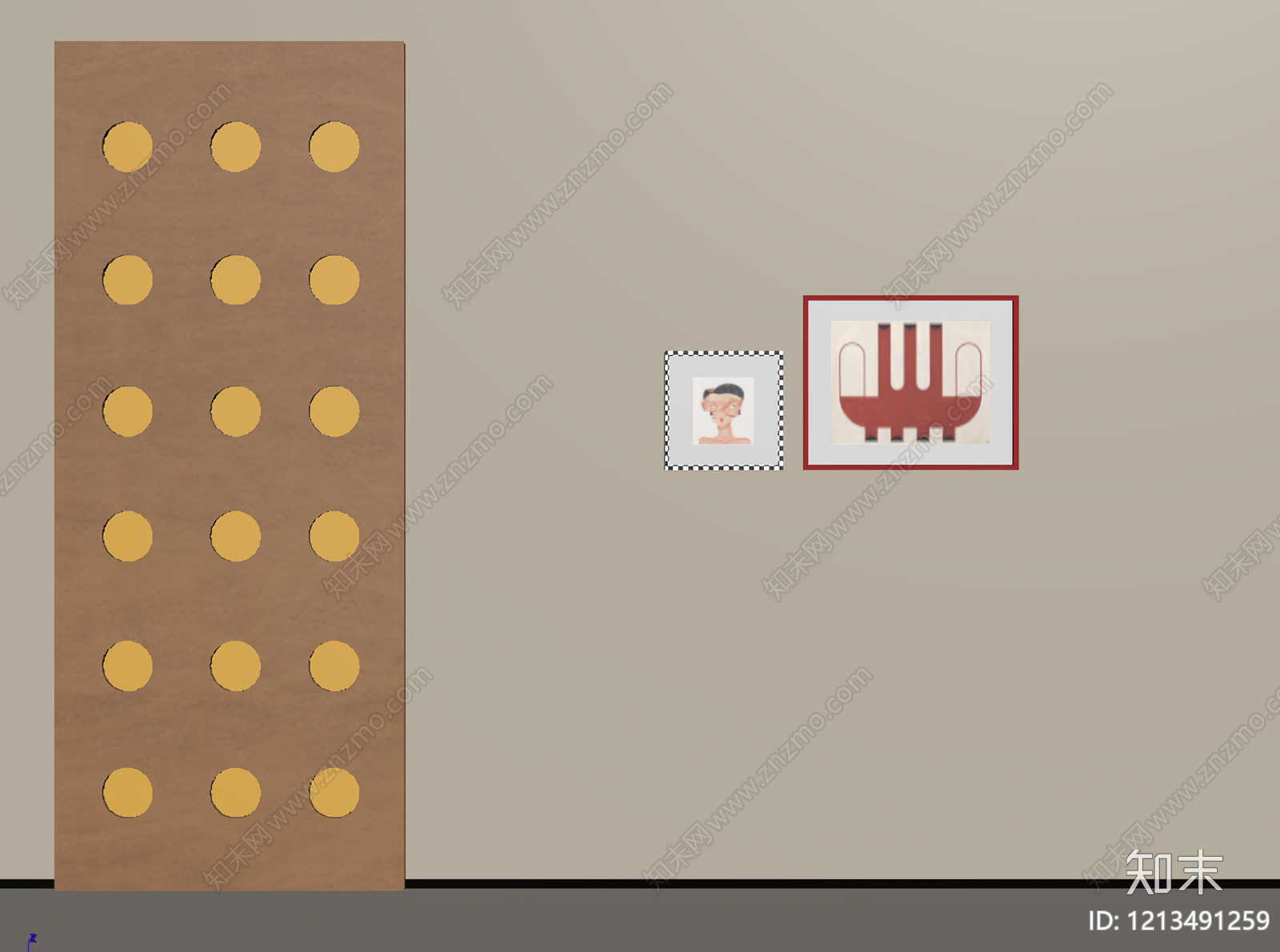 现代简约背景墙SU模型下载【ID:1213491259】