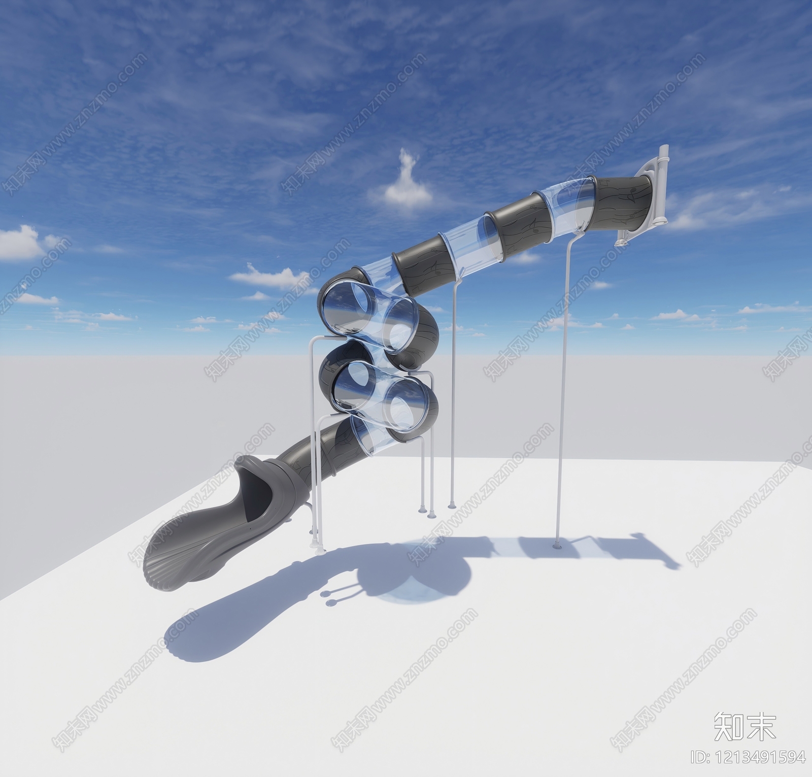 极简主义儿童滑梯SU模型下载【ID:1213491594】