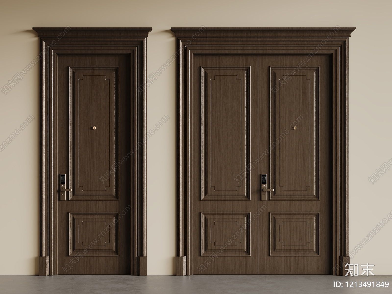 欧式双开门SU模型下载【ID:1213491849】