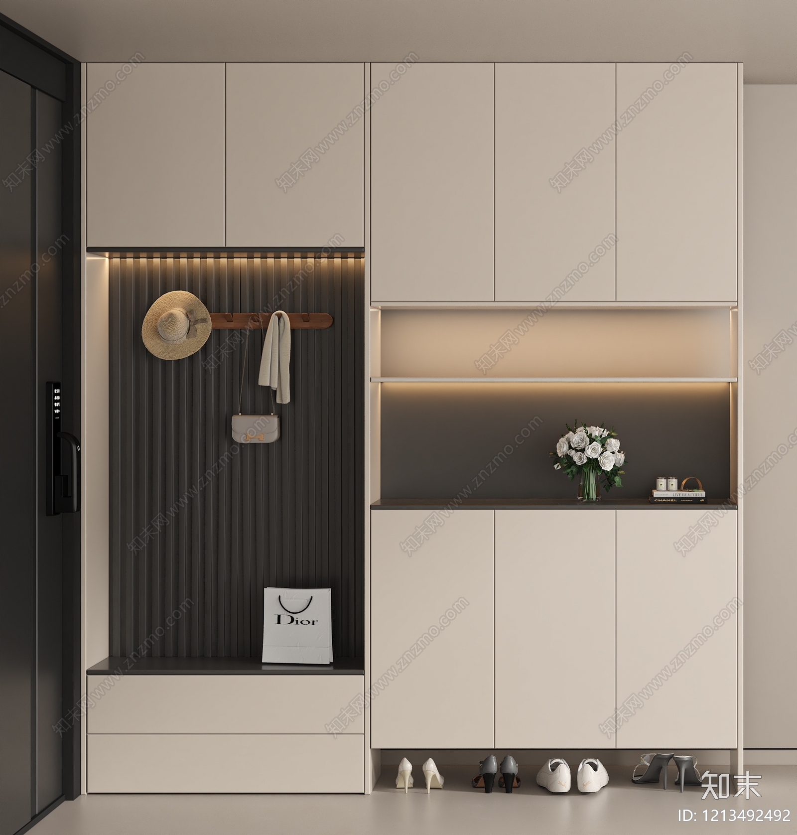 现代鞋柜3D模型下载【ID:1213492911】