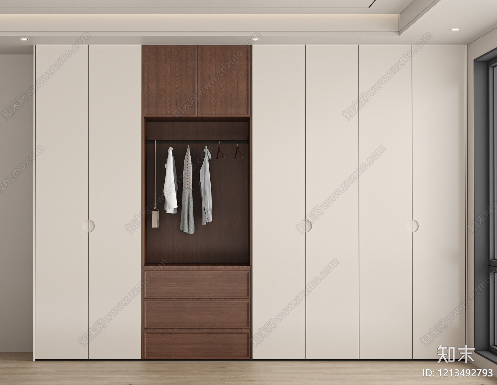 现代简约衣柜SU模型下载【ID:1213492793】