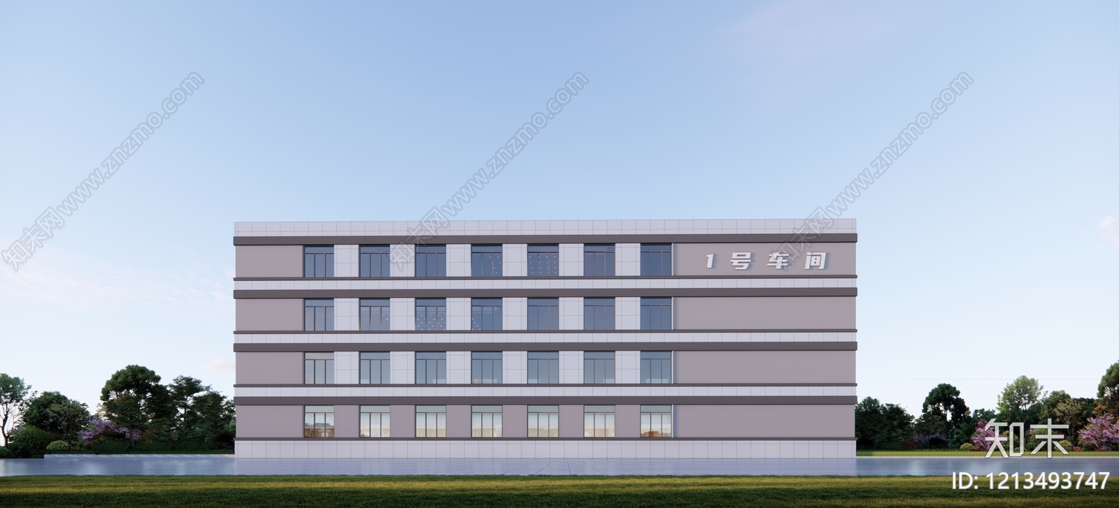 现代简约标准厂房SU模型下载【ID:1213493747】