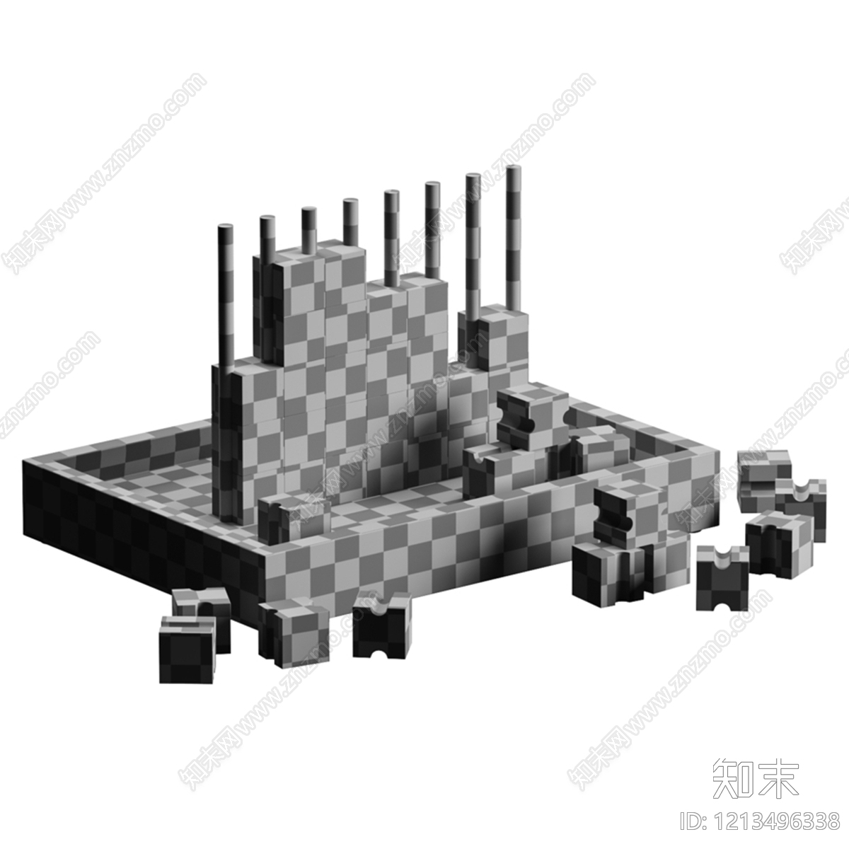 极简主义摆件组合3D模型下载【ID:1213496338】