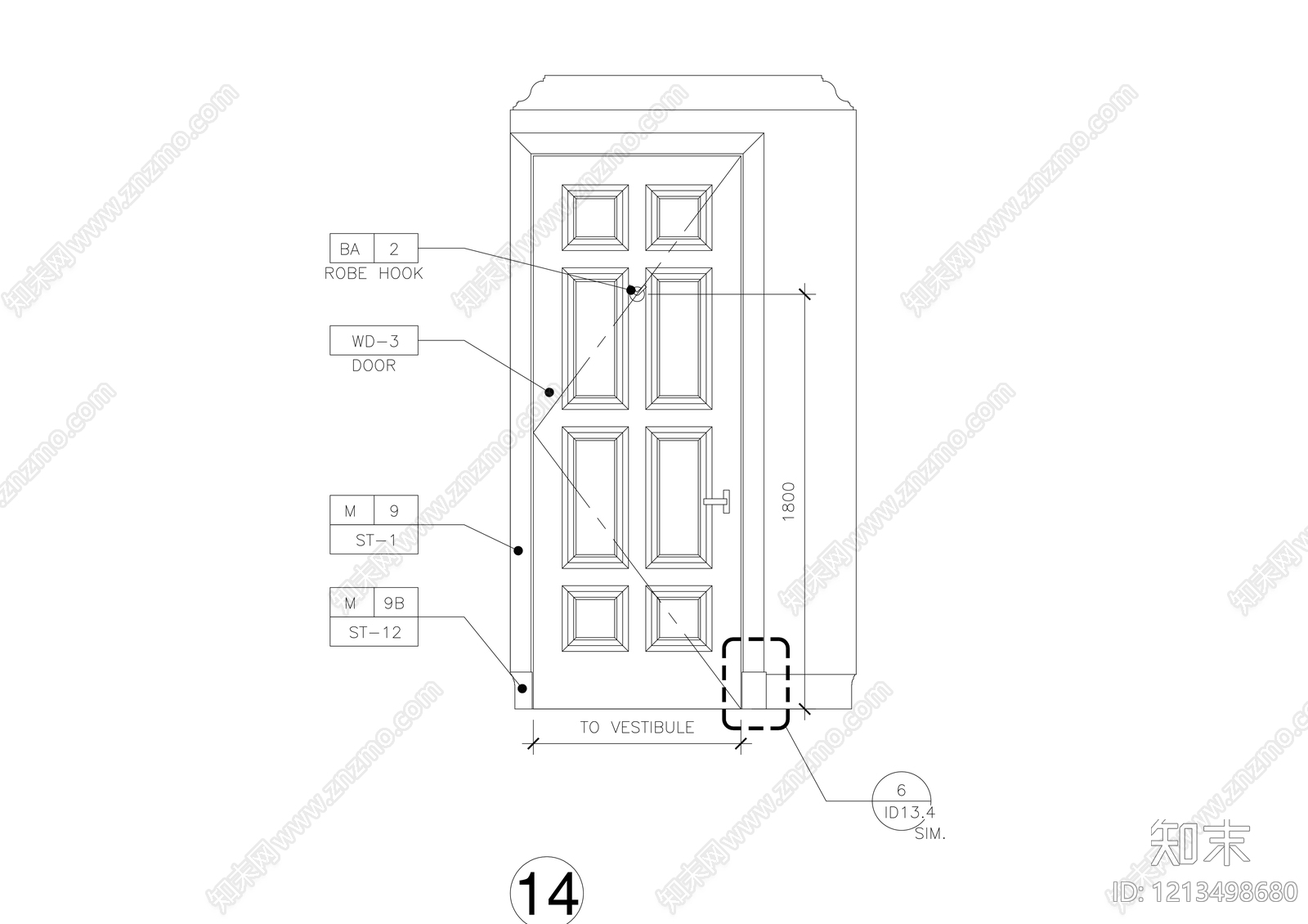 现代门cad施工图下载【ID:1213498680】