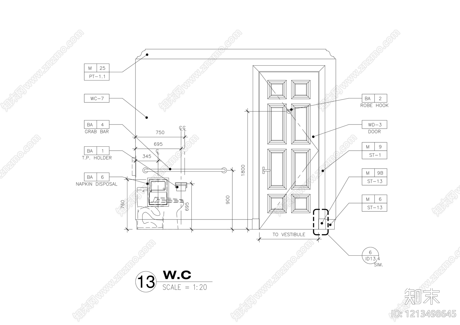 现代门cad施工图下载【ID:1213498645】