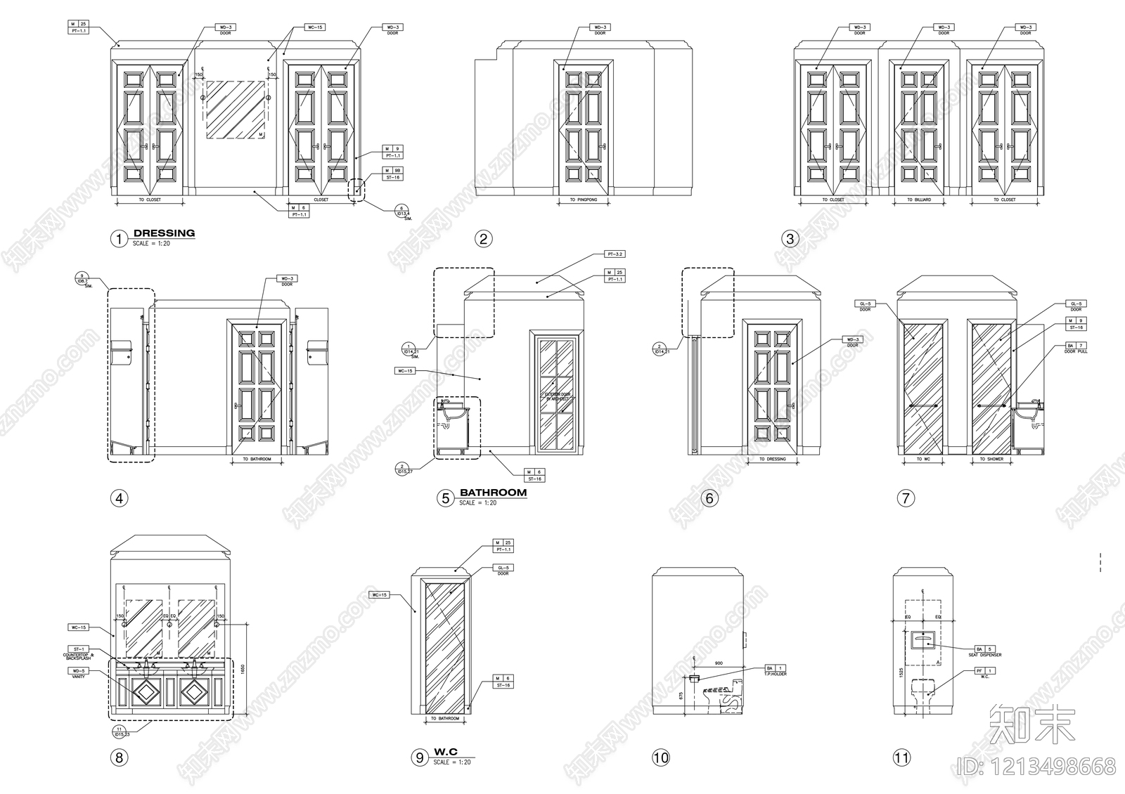 现代门cad施工图下载【ID:1213498668】