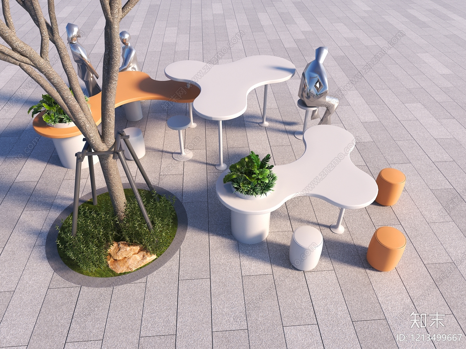 现代简约景观座椅3D模型下载【ID:1213499667】