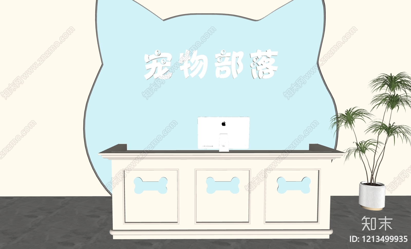 现代宠物店SU模型下载【ID:1213499935】
