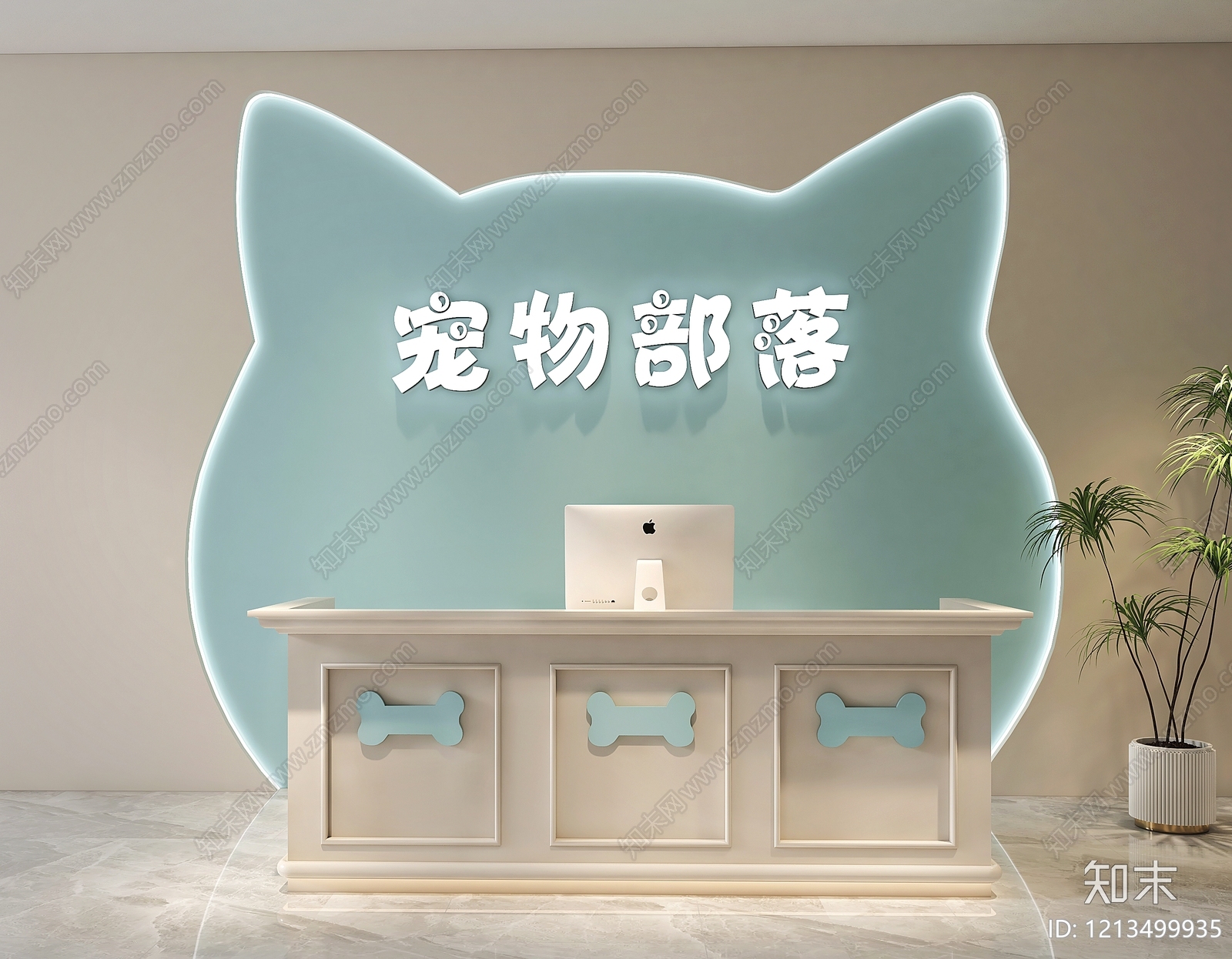 现代宠物店SU模型下载【ID:1213499935】
