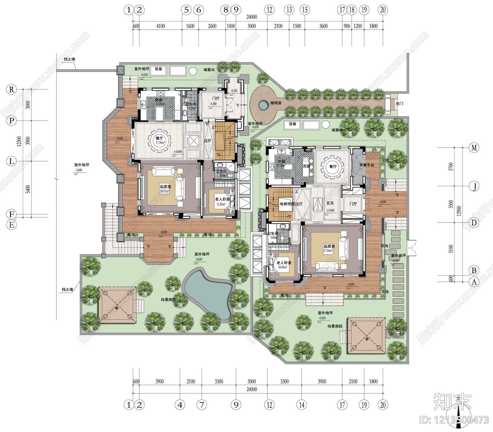 现代轻奢别墅建筑施工图下载【ID:1213500473】