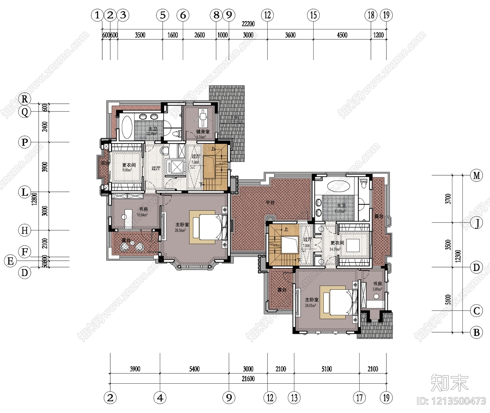 现代轻奢别墅建筑cad施工图下载【ID:1213500473】