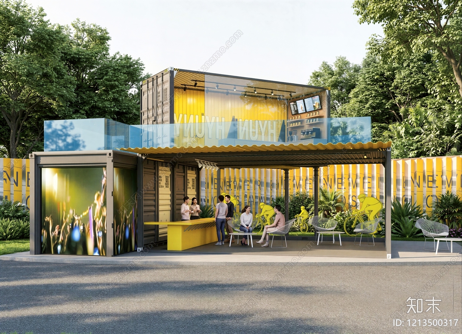 集装箱模块化设计驿站SU模型下载【ID:1213500317】