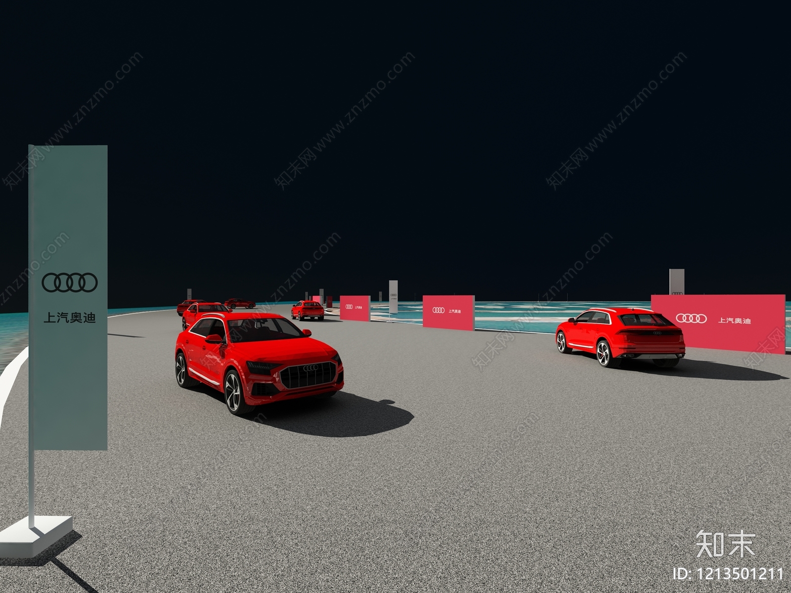 极简主义汽车展厅3D模型下载【ID:1213501211】