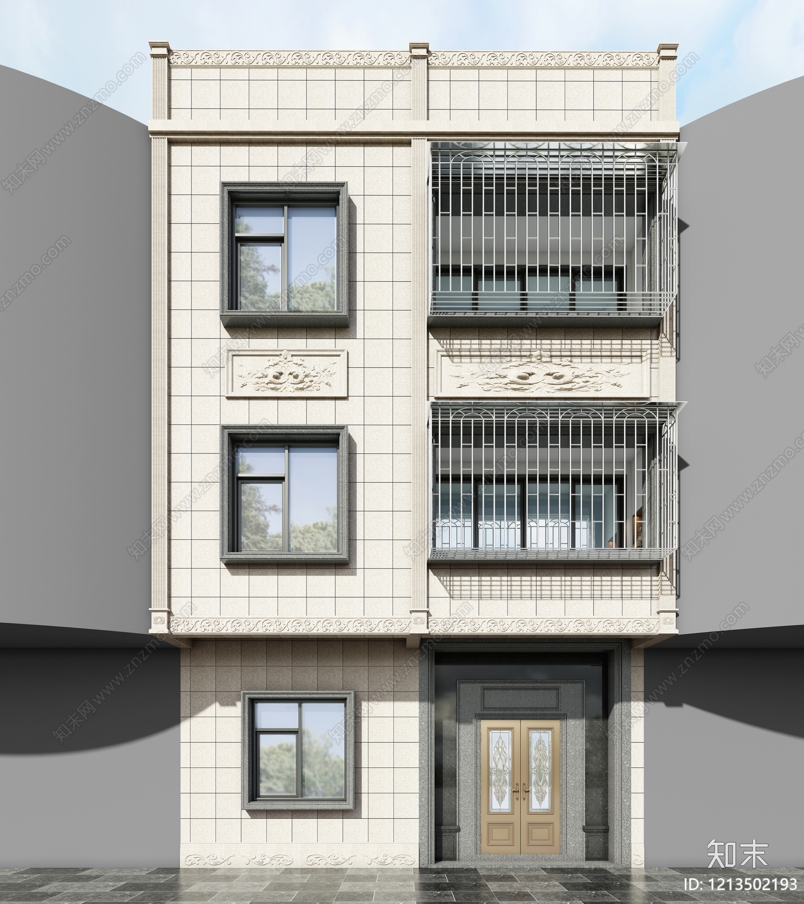 欧式其他住宅外观3D模型下载【ID:1213502193】