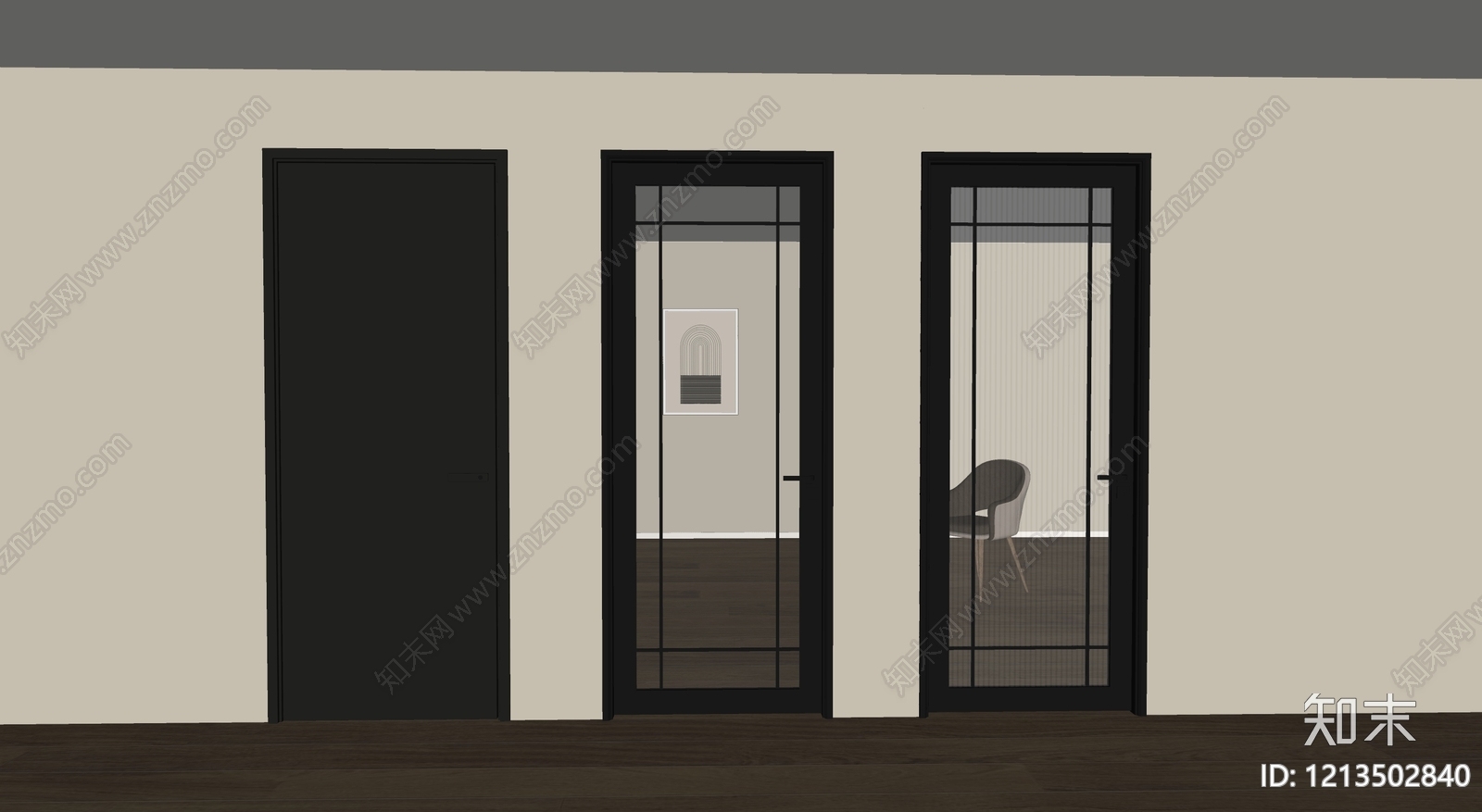 现代简约单开门SU模型下载【ID:1213502840】