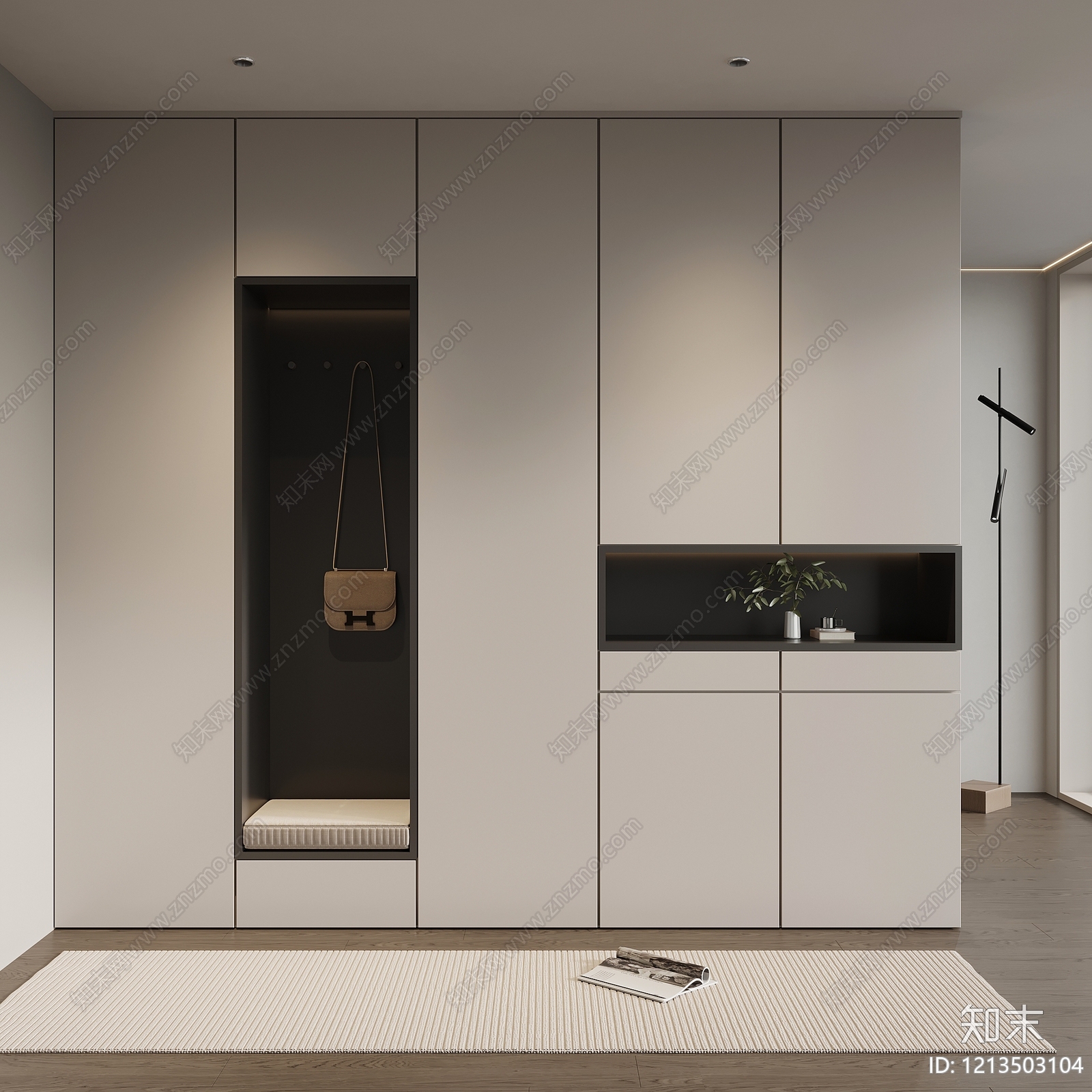 极简玄关3D模型下载【ID:1213503104】